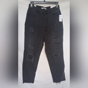 PacSun Women's Relaxed Black Distressed Jeans